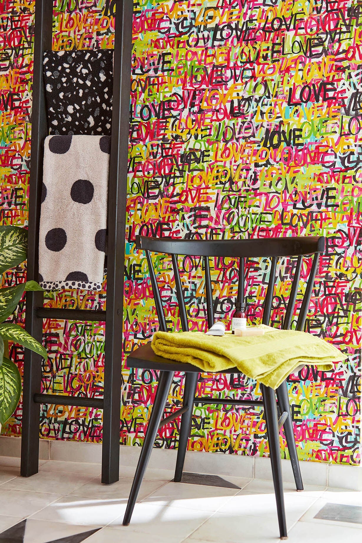 CEP50119W Love Scribble Multi Riot Wallpaper by Ohpopsi