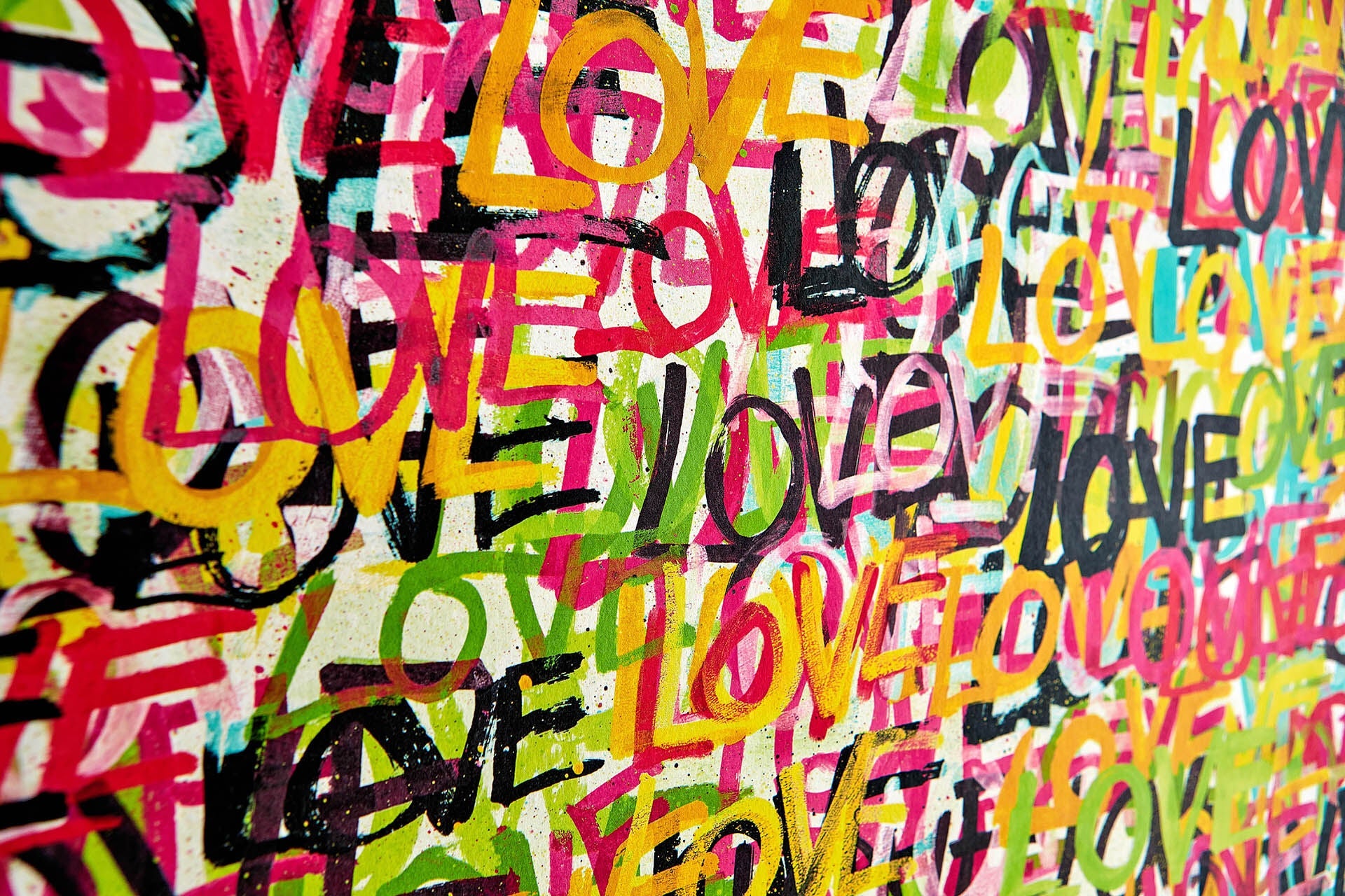 CEP50119W Love Scribble Multi Riot Wallpaper by Ohpopsi