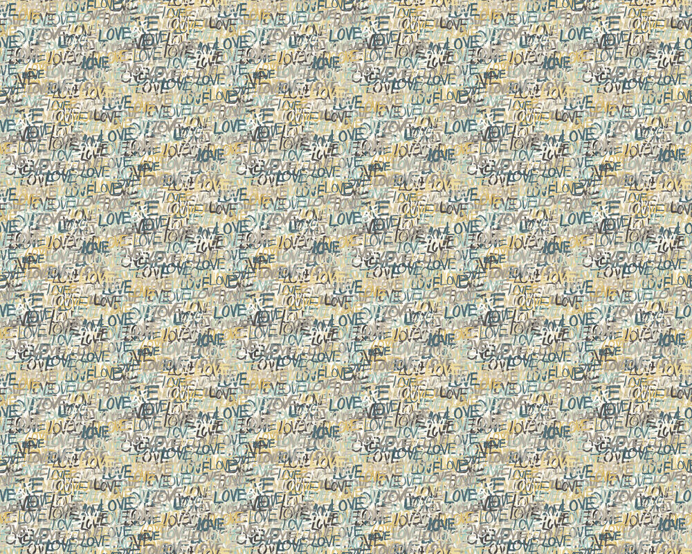 CEP50121W Love Scribble Polished Cement Wallpaper by Ohpopsi