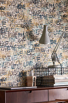 CEP50121W Love Scribble Polished Cement Wallpaper by Ohpopsi