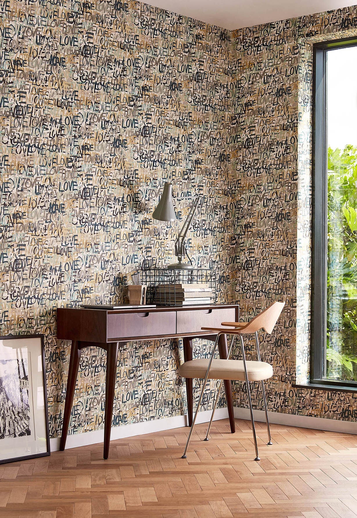 CEP50121W Love Scribble Polished Cement Wallpaper by Ohpopsi