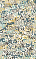 CEP50121W Love Scribble Polished Cement Wallpaper by Ohpopsi