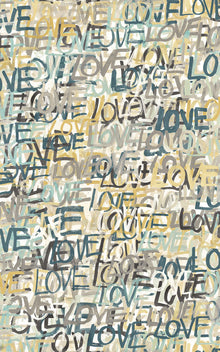CEP50121W Love Scribble Polished Cement Wallpaper by Ohpopsi