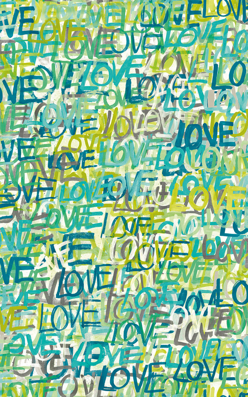 CEP50123W Love Scribble Aquamarine Wallpaper by Ohpopsi