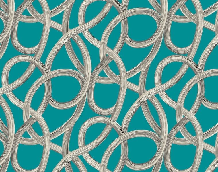 CEP50124W Twisted Geo Turquoise Wallpaper by Ohpopsi