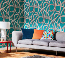 CEP50124W Twisted Geo Turquoise Wallpaper by Ohpopsi
