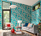 CEP50124W Twisted Geo Turquoise Wallpaper by Ohpopsi