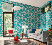 CEP50124W Twisted Geo Turquoise Wallpaper by Ohpopsi