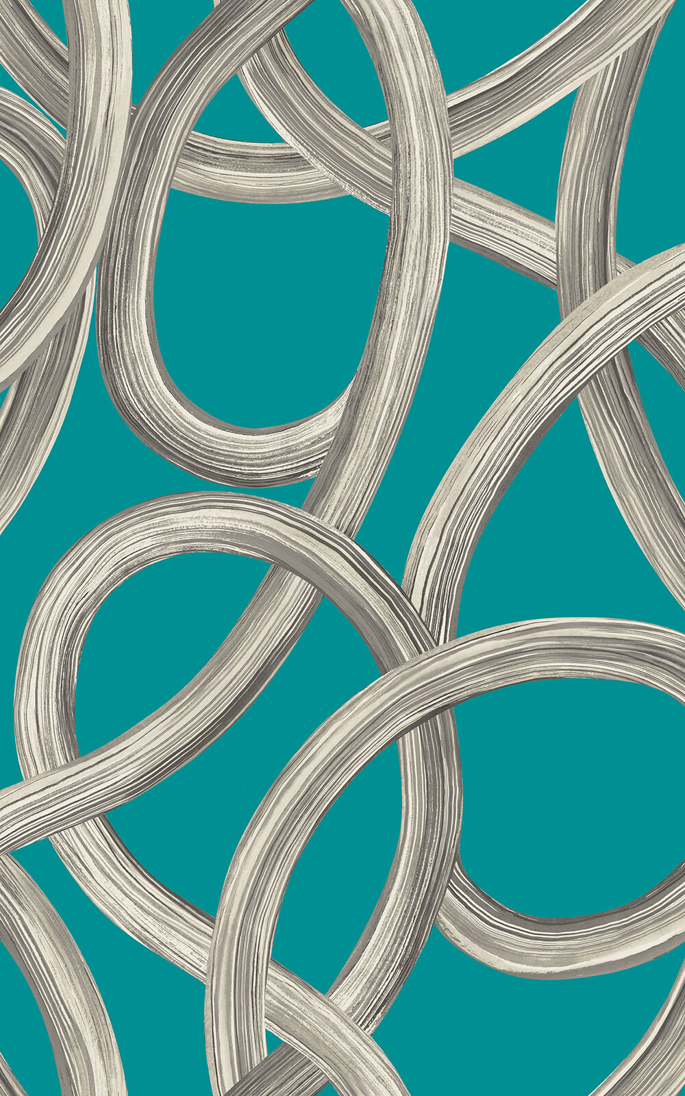 CEP50124W Twisted Geo Turquoise Wallpaper by Ohpopsi