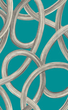 CEP50124W Twisted Geo Turquoise Wallpaper by Ohpopsi