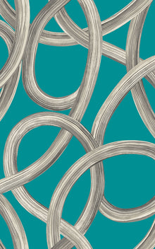 CEP50124W Twisted Geo Turquoise Wallpaper by Ohpopsi