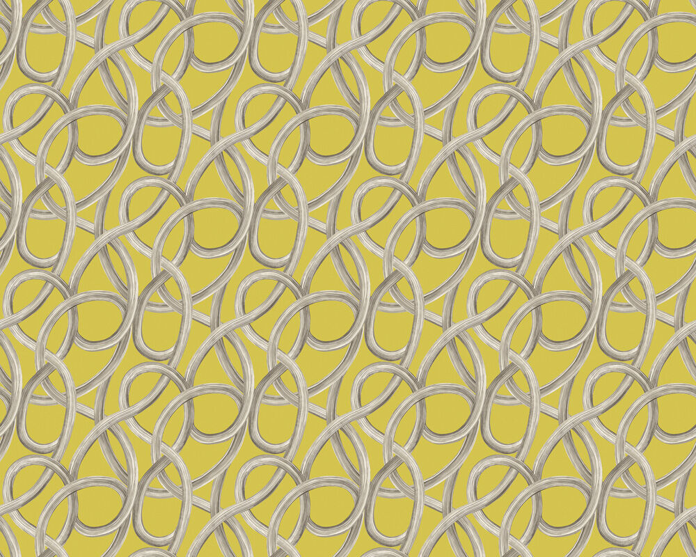 CEP50125W Twisted Geo Chartreuse Wallpaper by Ohpopsi