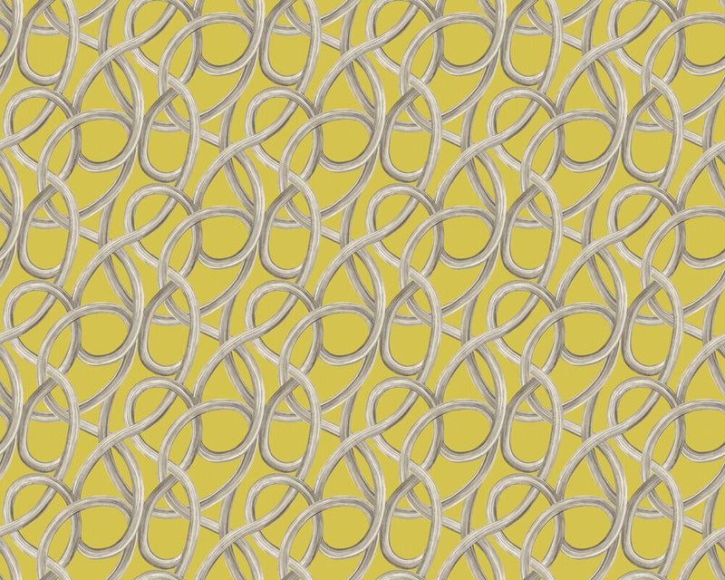 CEP50125W Twisted Geo Chartreuse Wallpaper by Ohpopsi