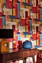 CEP50130W Blocs Paprika Wallpaper by Ohpopsi
