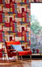 CEP50130W Blocs Paprika Wallpaper by Ohpopsi