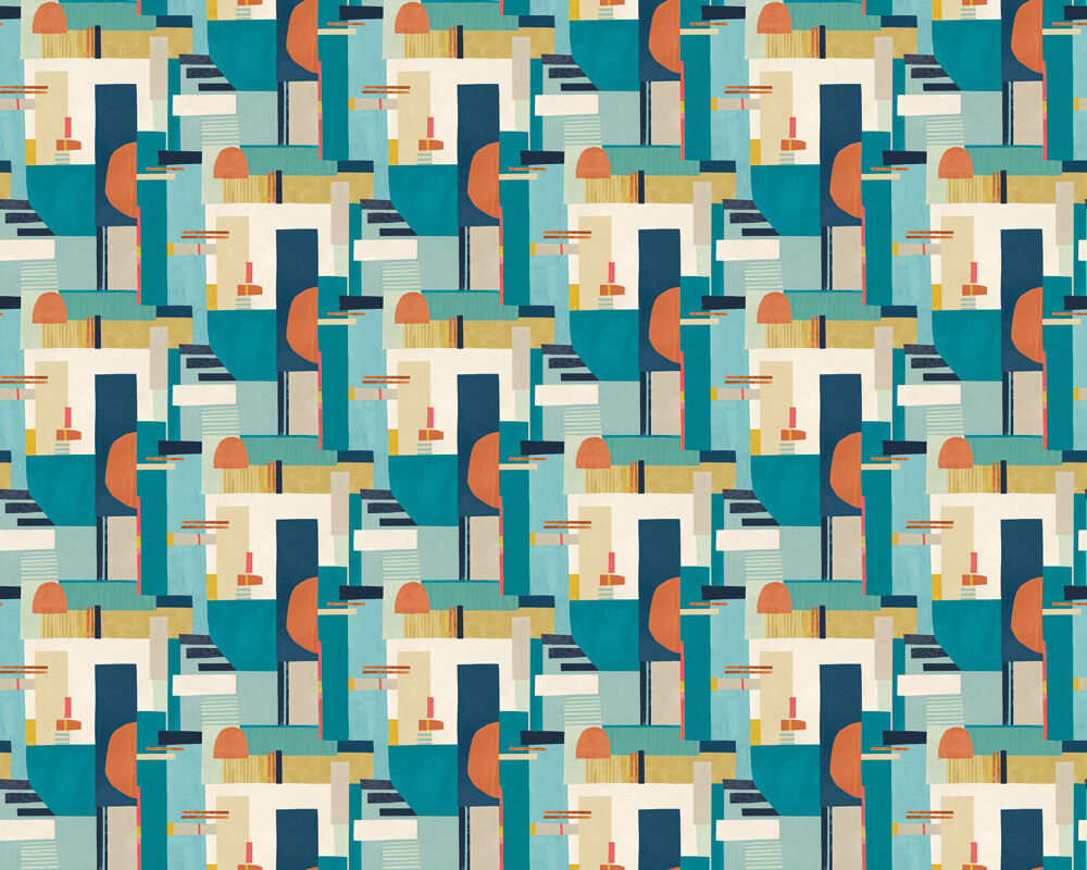 CEP50131W Blocs Ocean Wallpaper by Ohpopsi