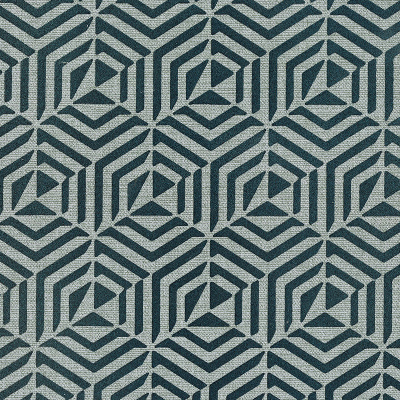 CH01300 Architect Flock Chelsea Teal Wallpaper By Sketch Twenty 3