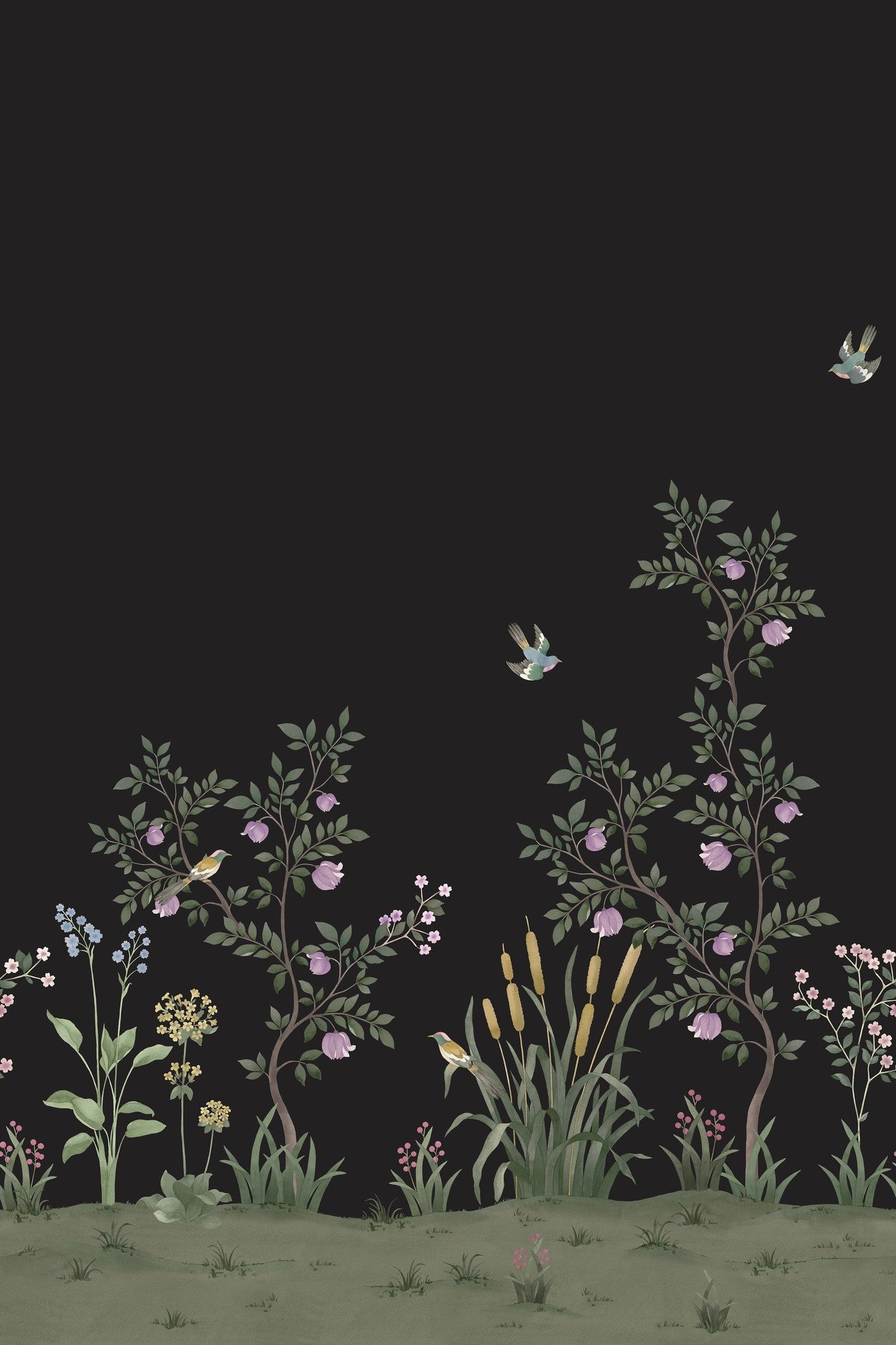 CH03 Chinella Dark Green Les Vangardes Mural by Tres Tintas