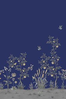 CH04 Chinella Dark Blue Les Vangardes Mural by Tres Tintas