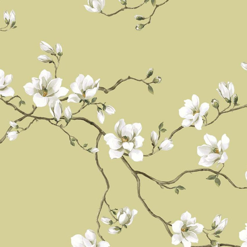Moonlace Magnolia Honeycomb Chinoiserie Wallpaper by Today Interiors