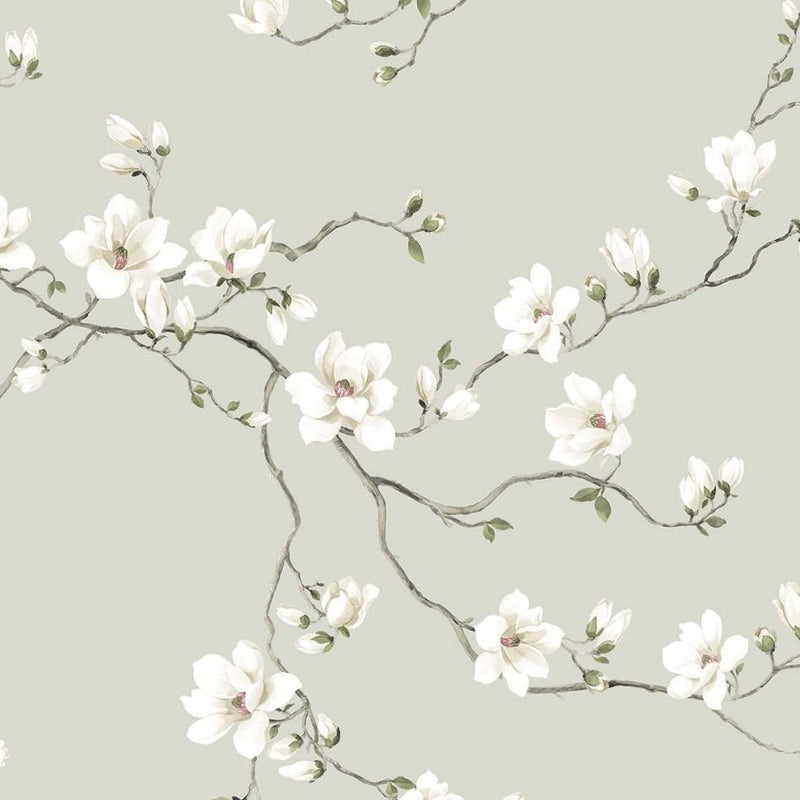Moonlace Magnolia Stardust Chinoiserie Wallpaper by Today Interiors