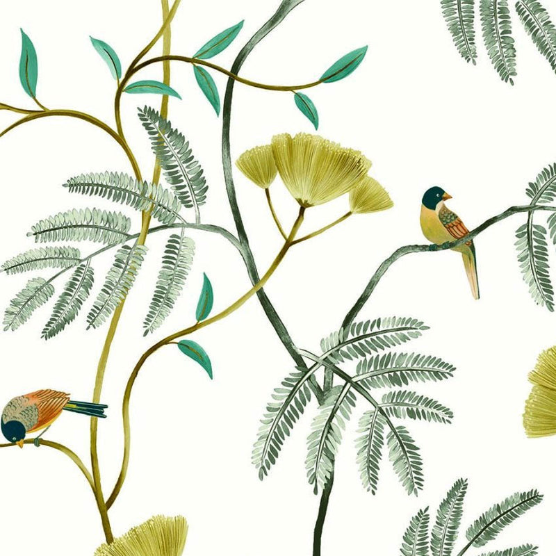 Kohana Branch Parchment Chinoiserie Wallpaper by Today Interiors