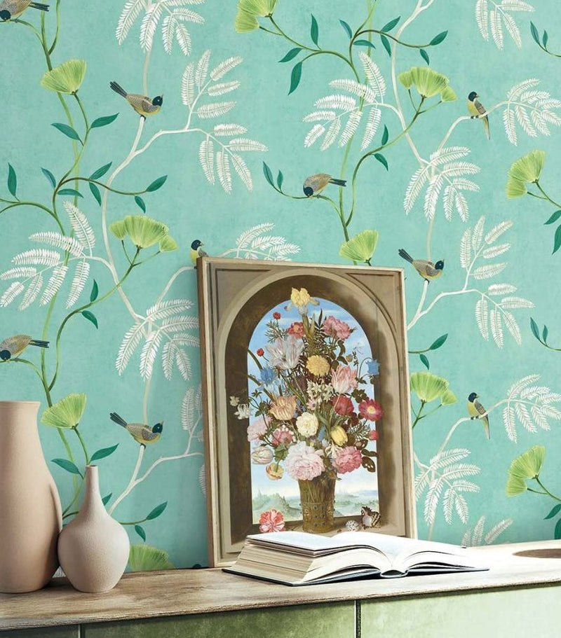 Kohana Branch Tan Chinoiserie Wallpaper by Today Interiors