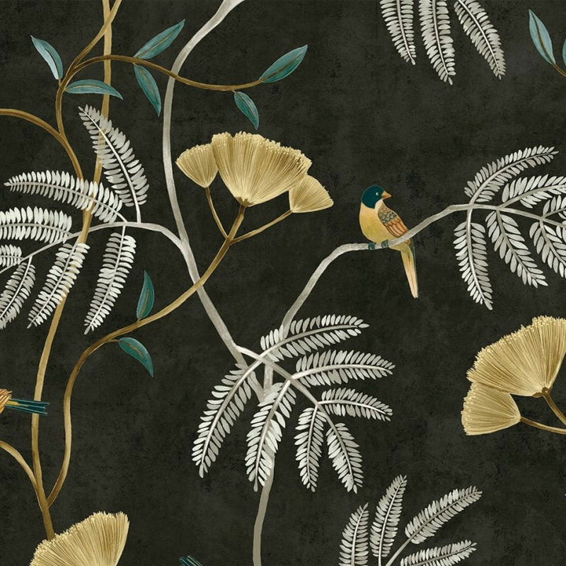 Kohana Branch Onyx Chinoiserie Wallpaper by Today Interiors
