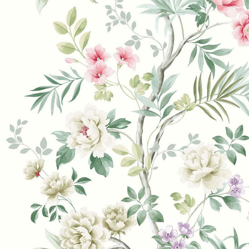 Chaehwa Branch Crystal Chinoiserie Wallpaper by Today Interiors