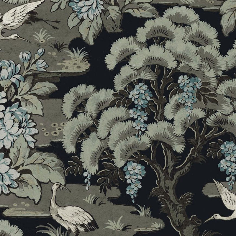 Hanae Trees Onyx Chinoiserie Wallpaper by Today Interiors
