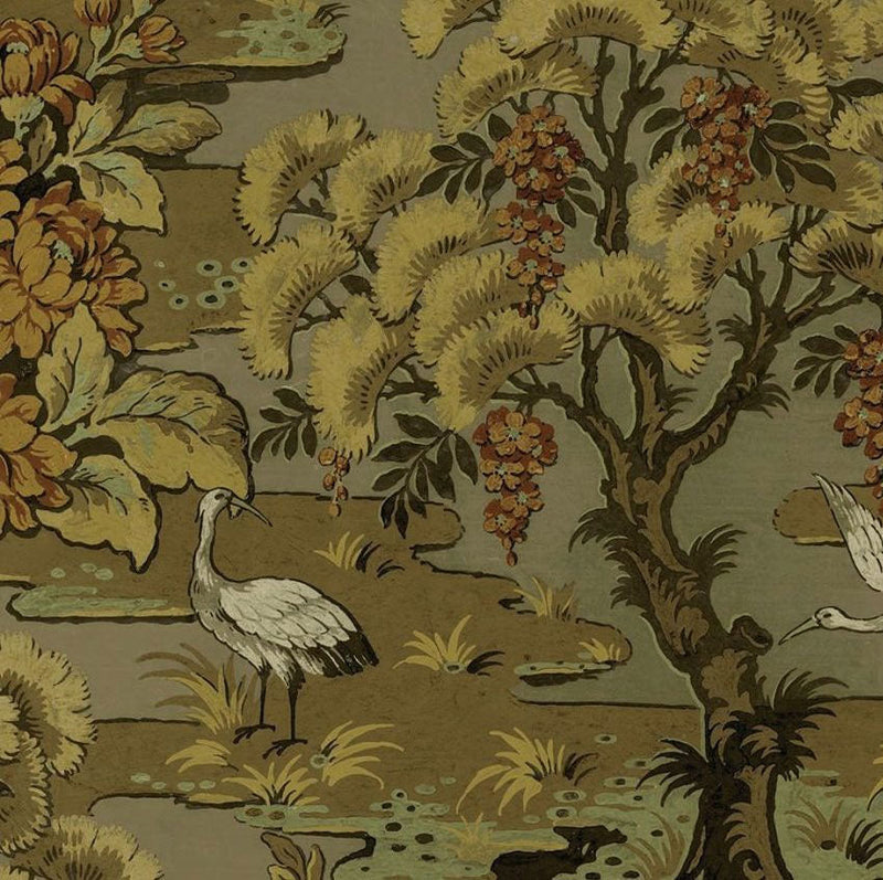 Hanae Trees Caramel Chinoiserie Wallpaper by Today Interiors