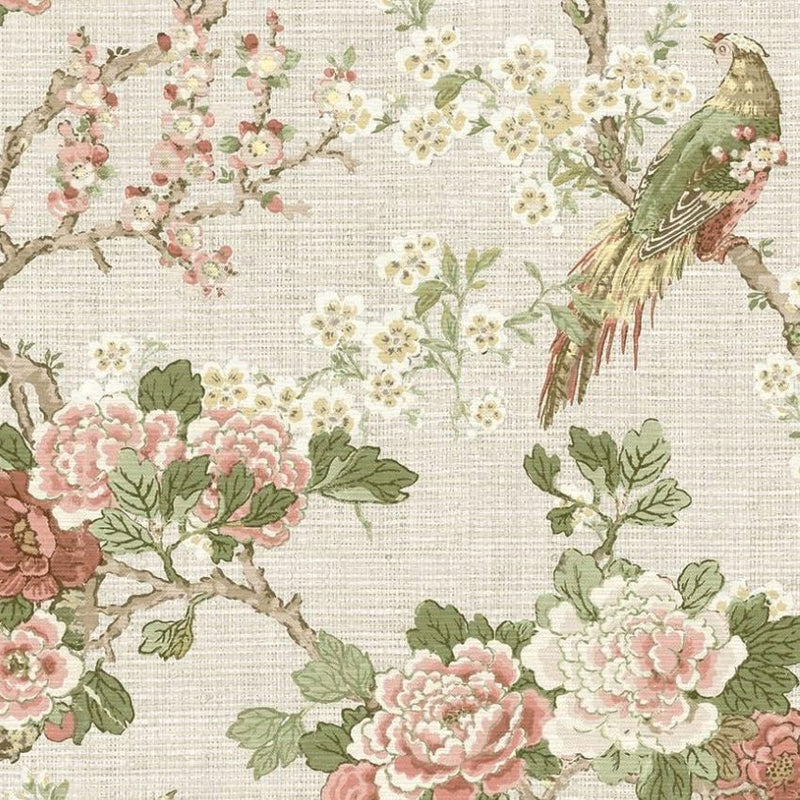Ume Bird Trail Fall Chinoiserie Wallpaper by Today Interiors