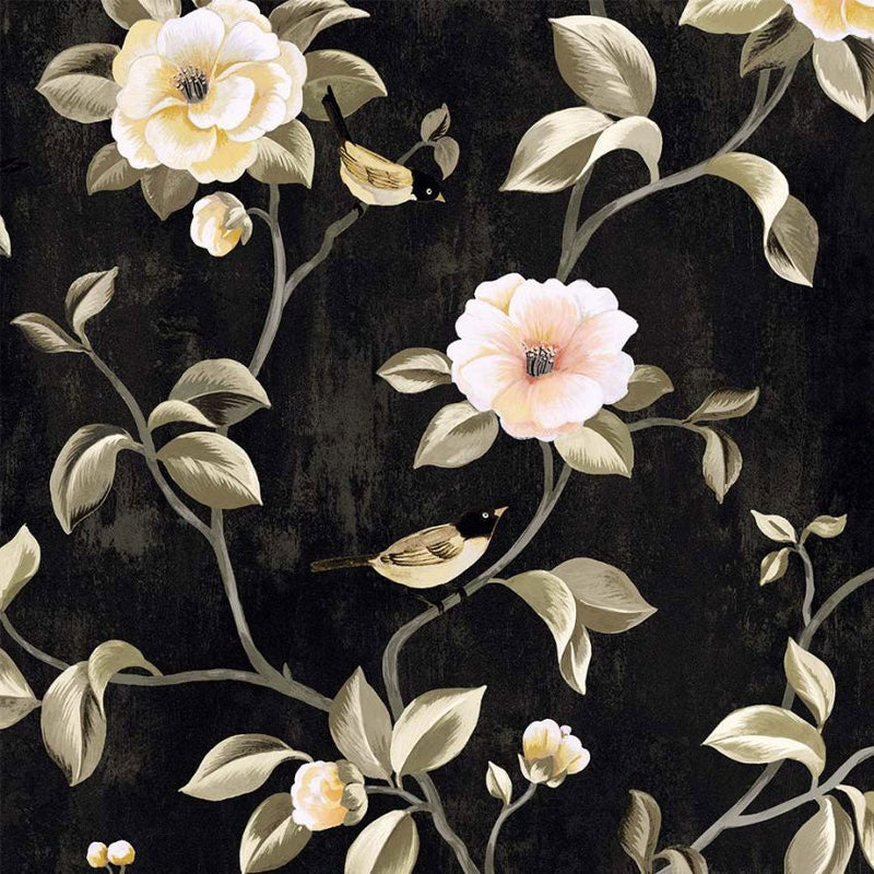 Arang Floral Trail Lacquer Chinoiserie Wallpaper by Today Interiors