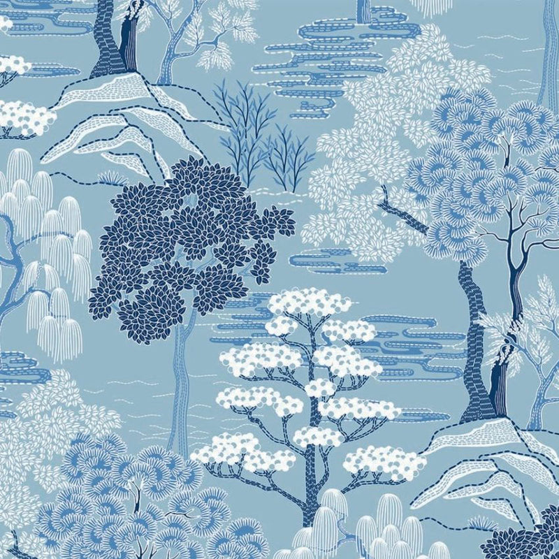 Mori Trees Oasis Chinoiserie Wallpaper by Today Interiors