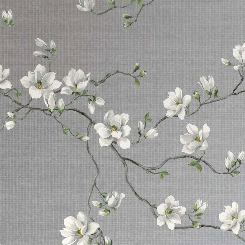 Moonlace Magnolia Specialty Foil Chinoiserie Wallpaper by Today Interiors