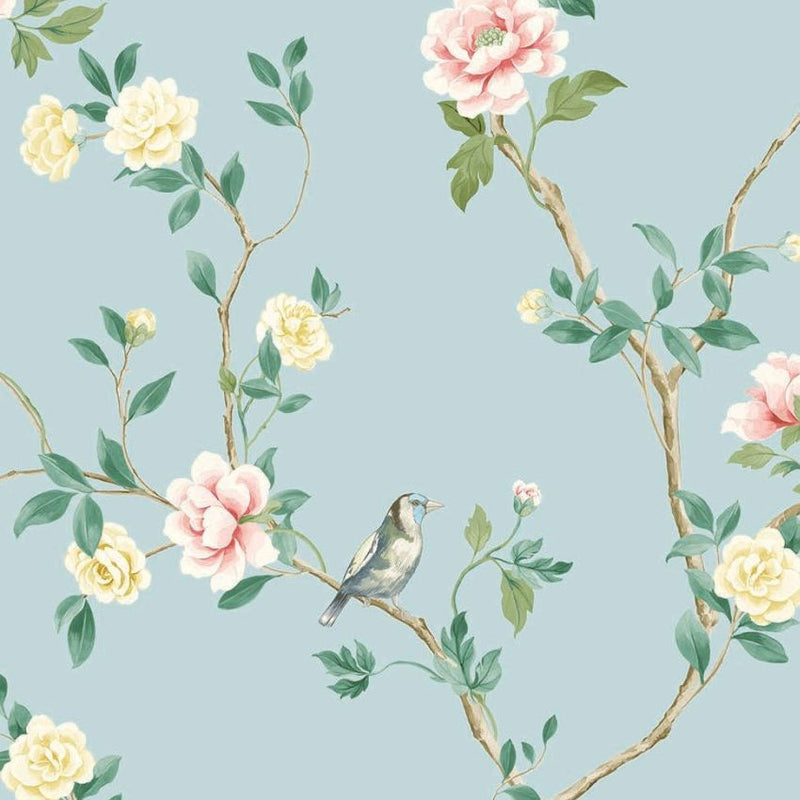Jangmi Trail Bluebell Chinoiserie Wallpaper by Today Interiors