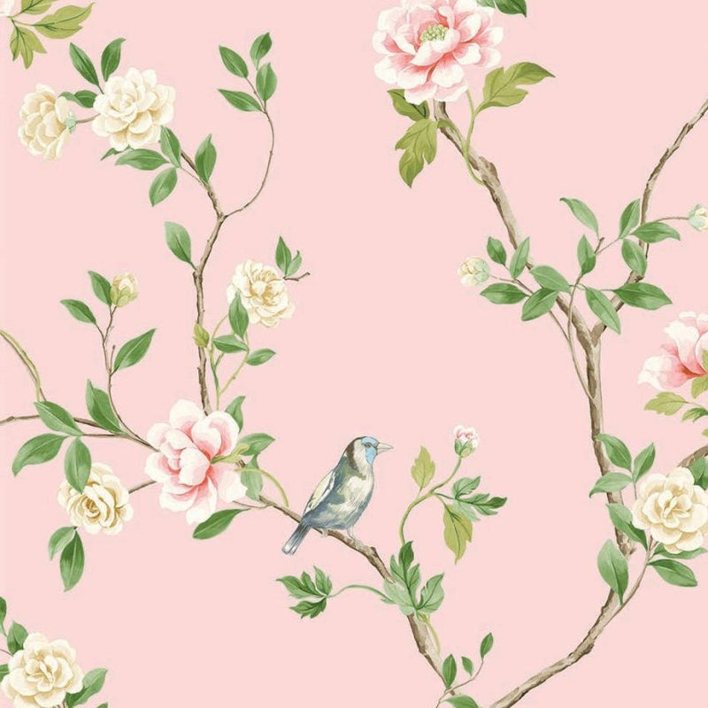 Jangmi Trail Rosa Chinoiserie Wallpaper by Today Interiors