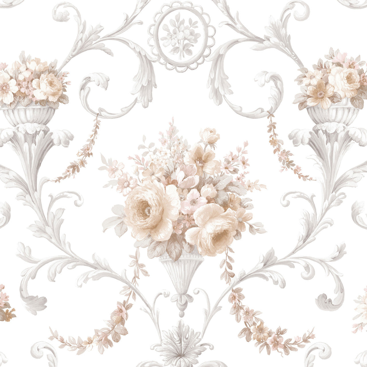 CI38229 Ornamental Floral Classic Silks 4 Wallpaper By Galerie