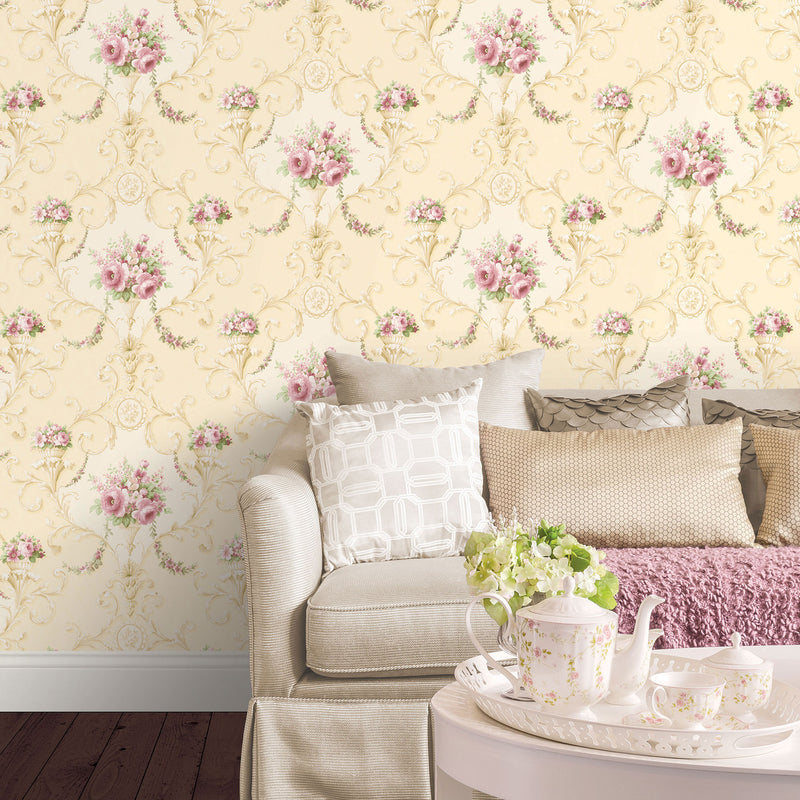 CI38230 Ornamental Floral Classic Silks 4 Wallpaper By Galerie
