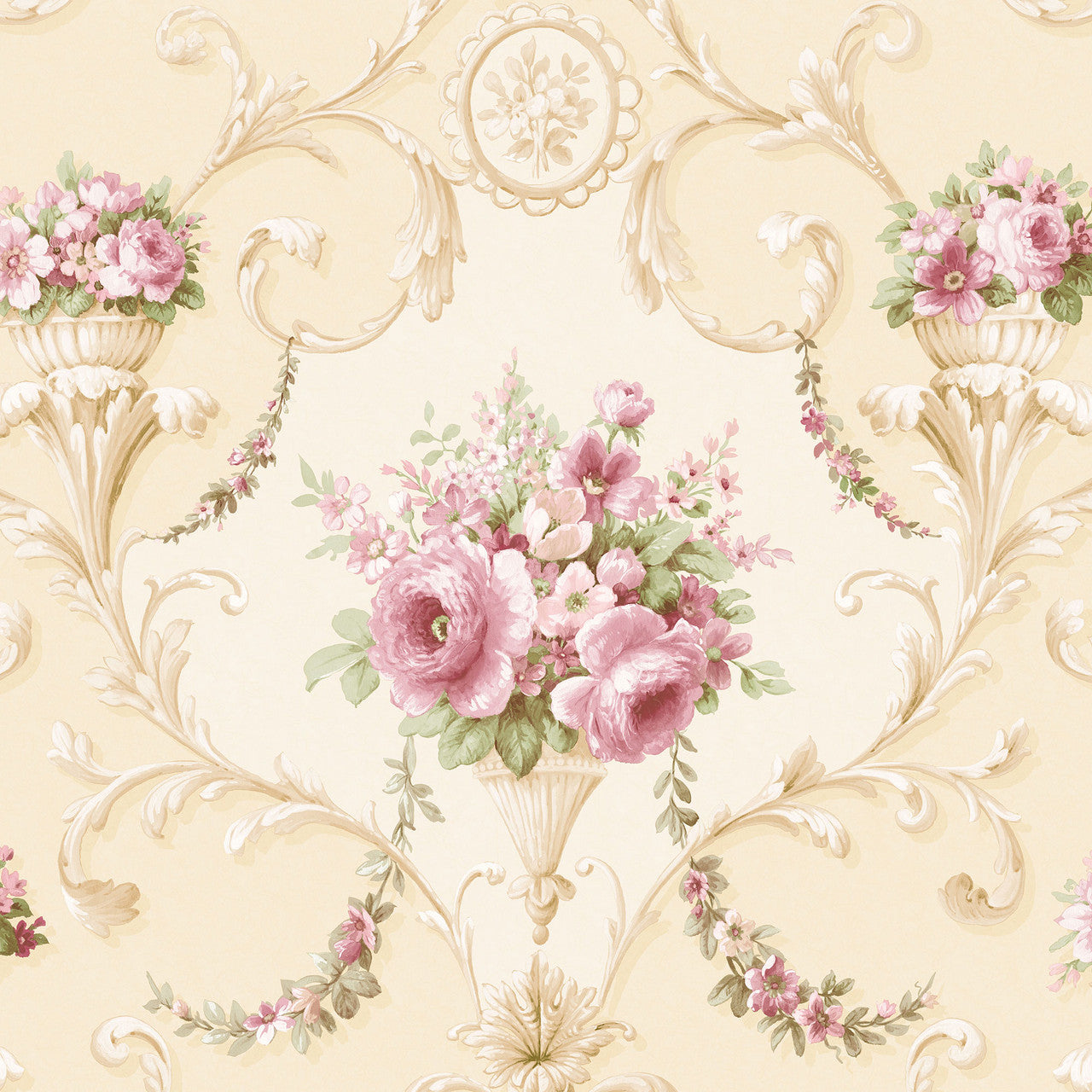 CI38230 Ornamental Floral Classic Silks 4 Wallpaper By Galerie