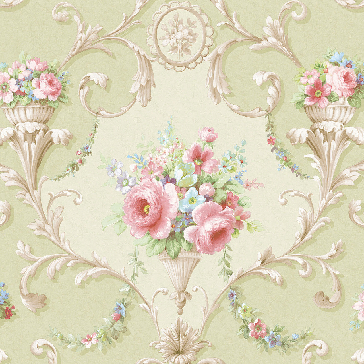 CI38232 Ornamental Floral Classic Silks 4 Wallpaper By Galerie