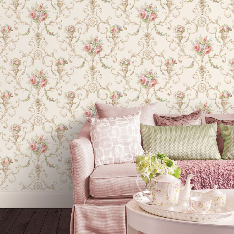 CI38233 Ornamental Floral Classic Silks 4 Wallpaper By Galerie