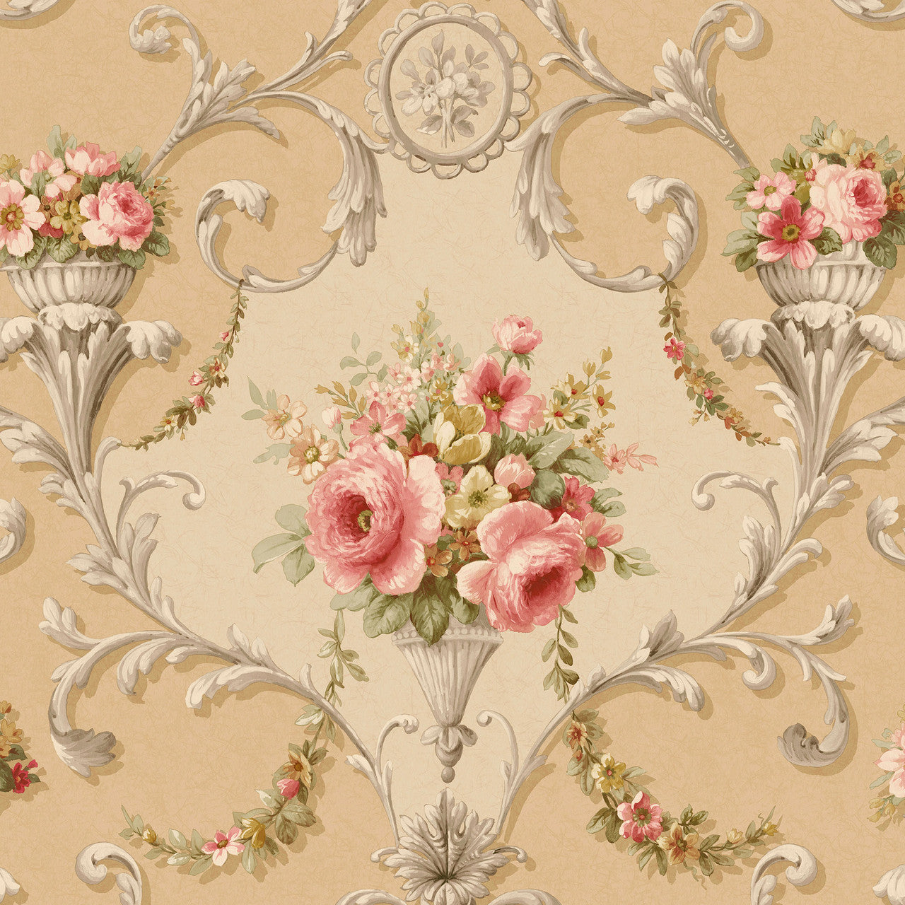 CI38234 Ornamental Floral Classic Silks 4 Wallpaper By Galerie