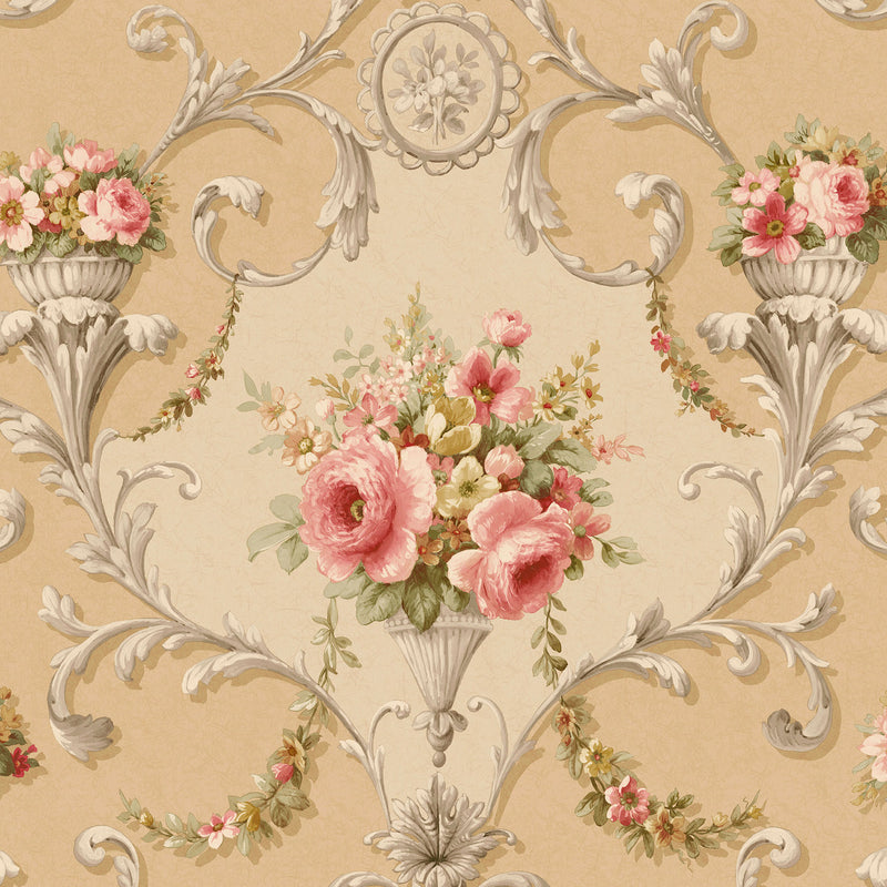 CI38234 Ornamental Floral Classic Silks 4 Wallpaper By Galerie