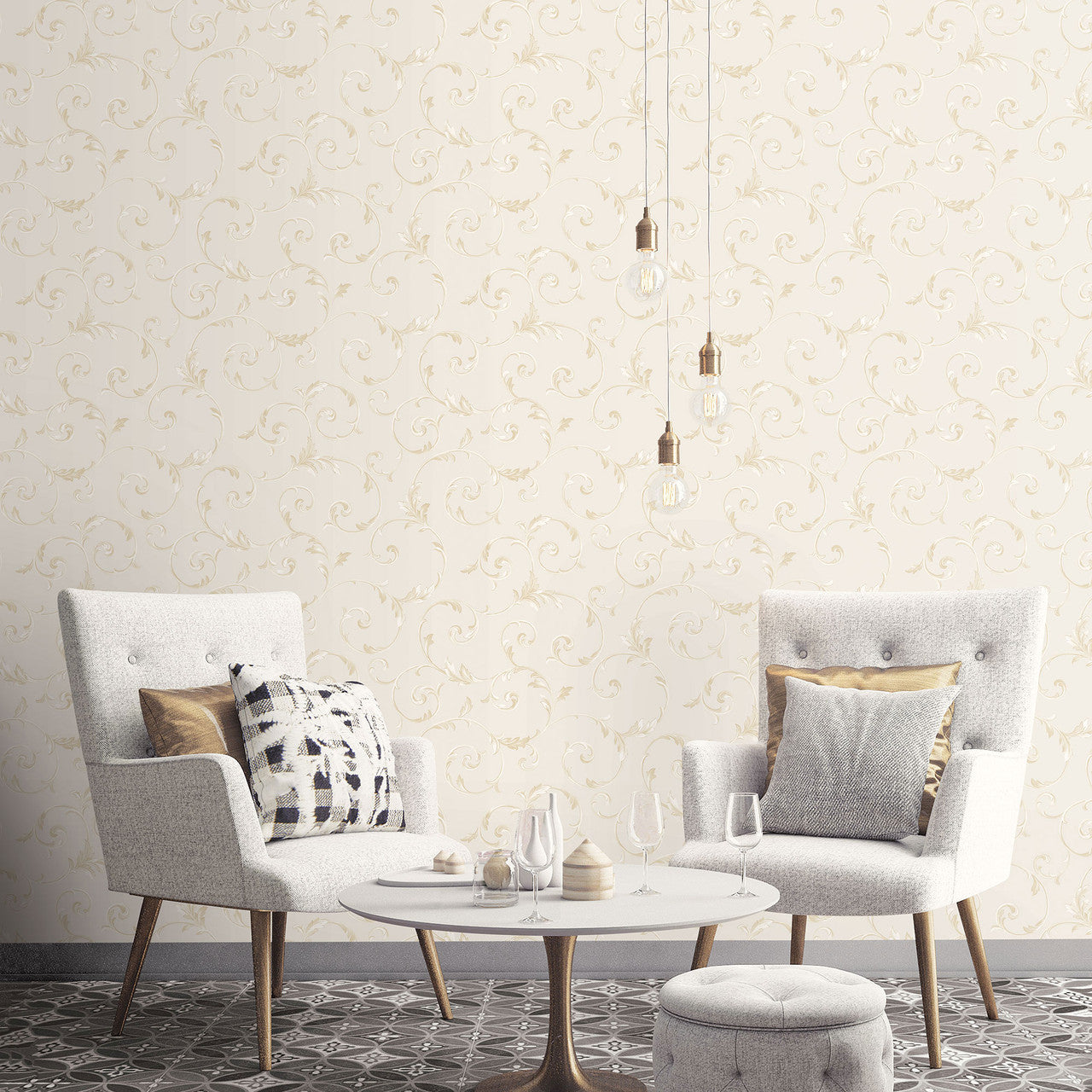 CI38238 Scroll Classic Silks 4 Wallpaper By Galerie