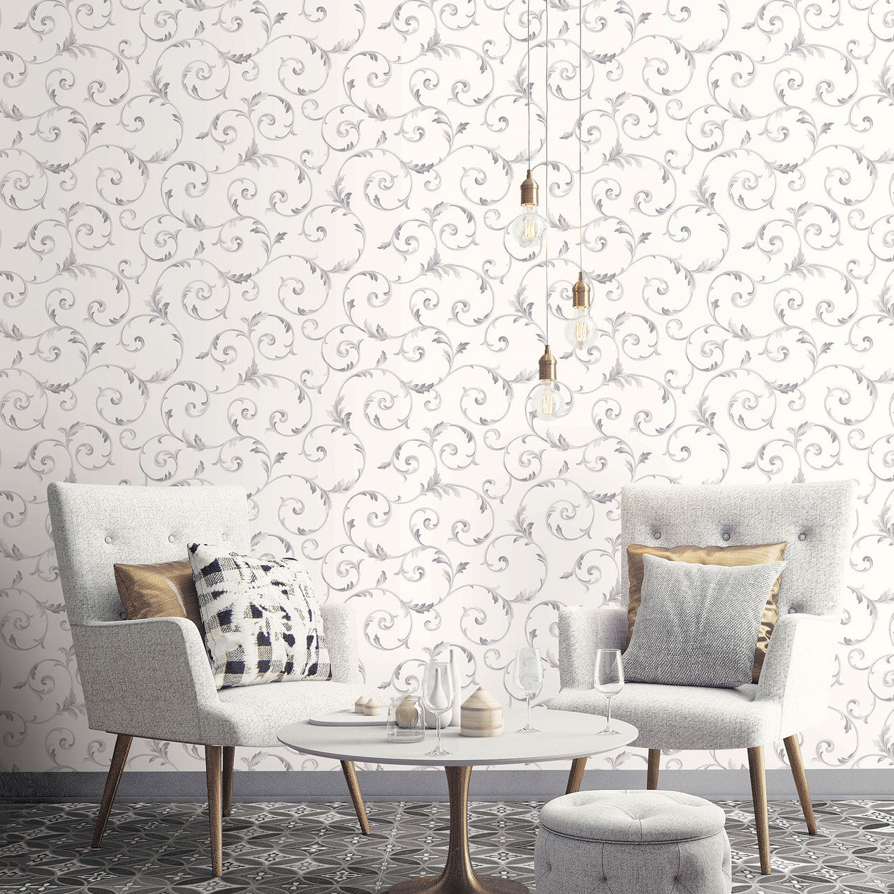 CI38239 Scroll Classic Silks 4 Wallpaper By Galerie