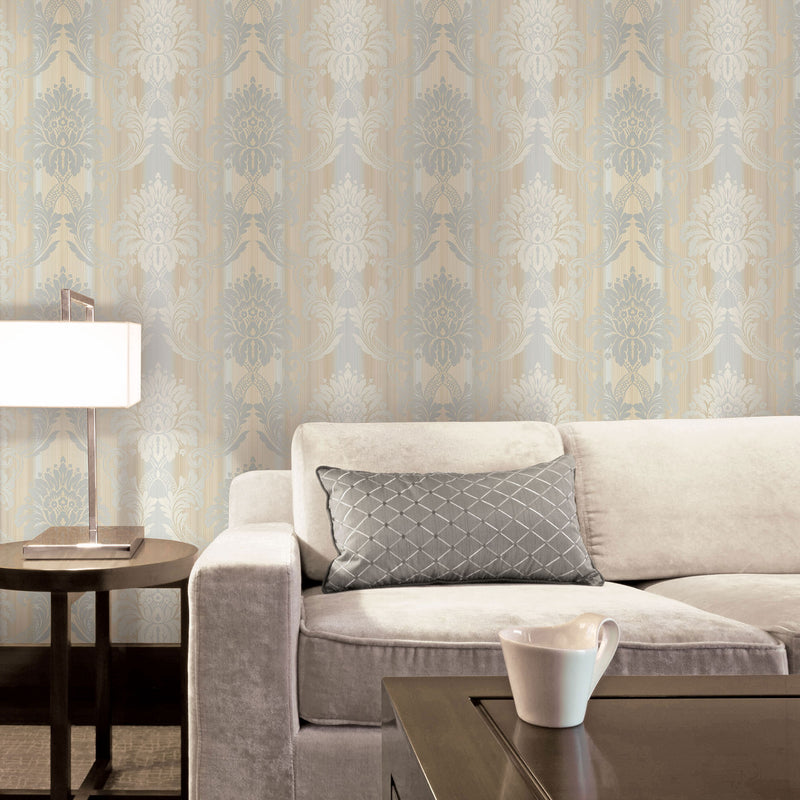 CI38263 String Damask Classic Silks 4 Wallpaper By Galerie