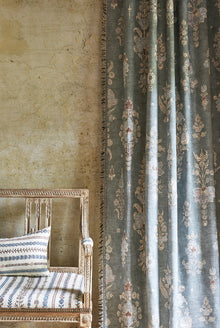 LW 322 449 Citadel Blue Almond Fabric by Lewis & Wood