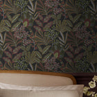142318 Vendura Weave Black & Damson Wallpaper by Graham & Brown
