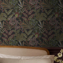 142318 Vendura Weave Black & Damson Wallpaper by Graham & Brown